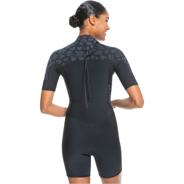 2026 Roxy Womens Swell Series 2mm Back Zip Shorty Wetsuit ERJW503027 - Black